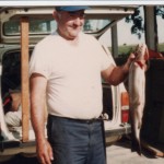 With 28 inch trout caught at Oxbow dam, 1982